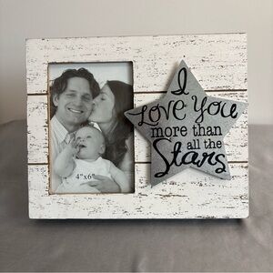 Rustic Wood Picture Frame “I Love You More Than All the Stars” 4x6 Wall or Table